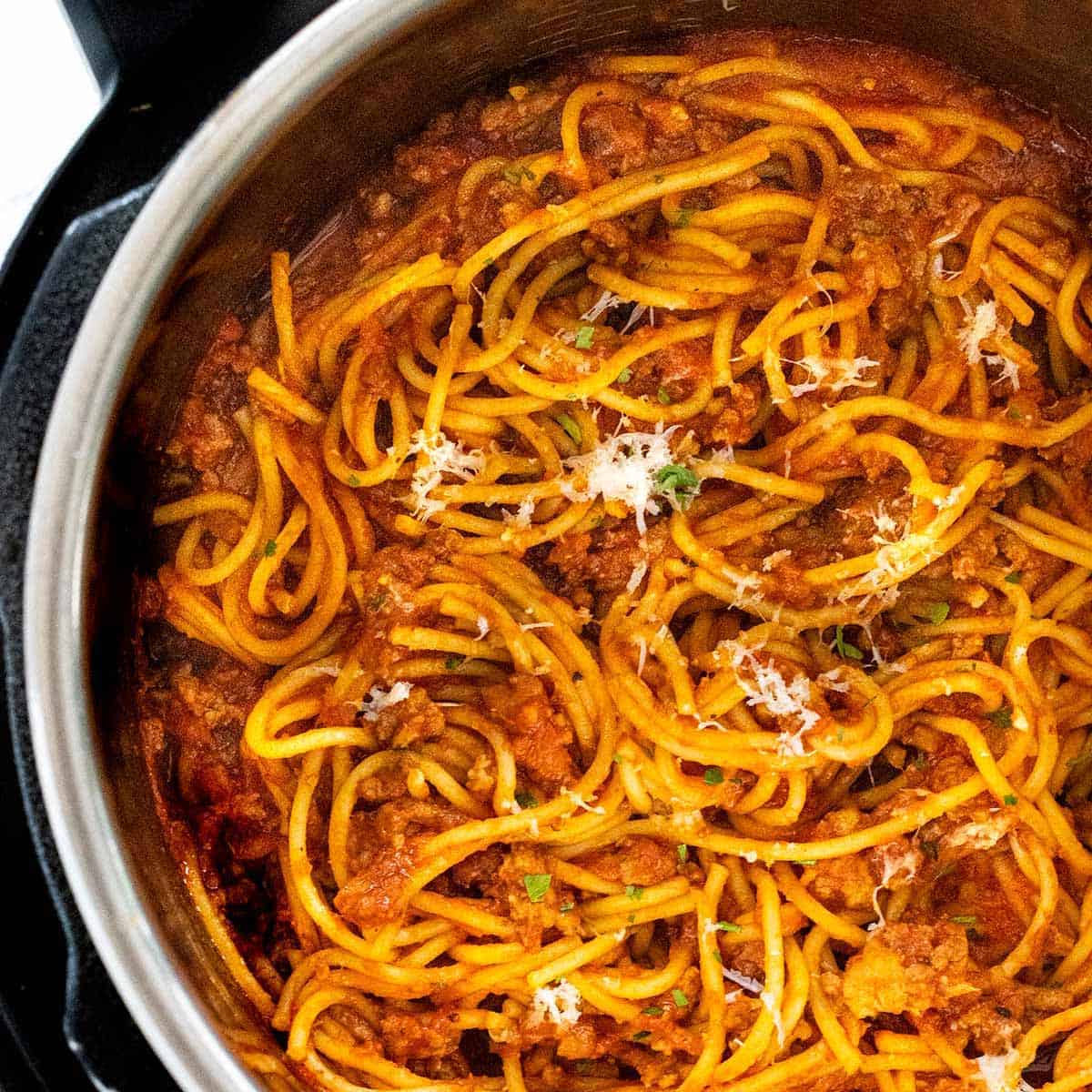 Instant Pot Spaghetti with Meat Sauce Jessica Gavin