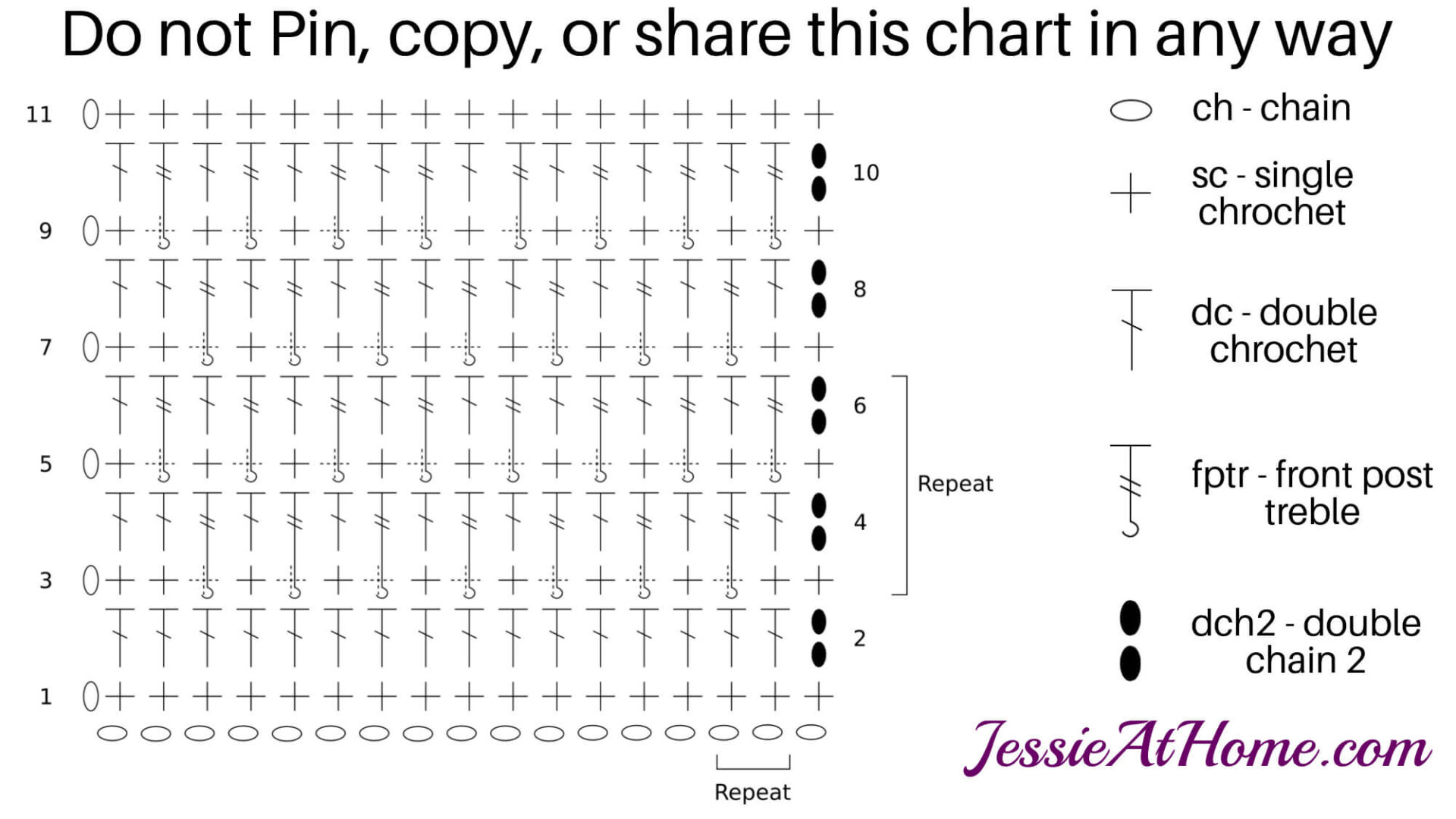 Alpine Stitch written, photo, and video crochet tutorial Jessie At Home