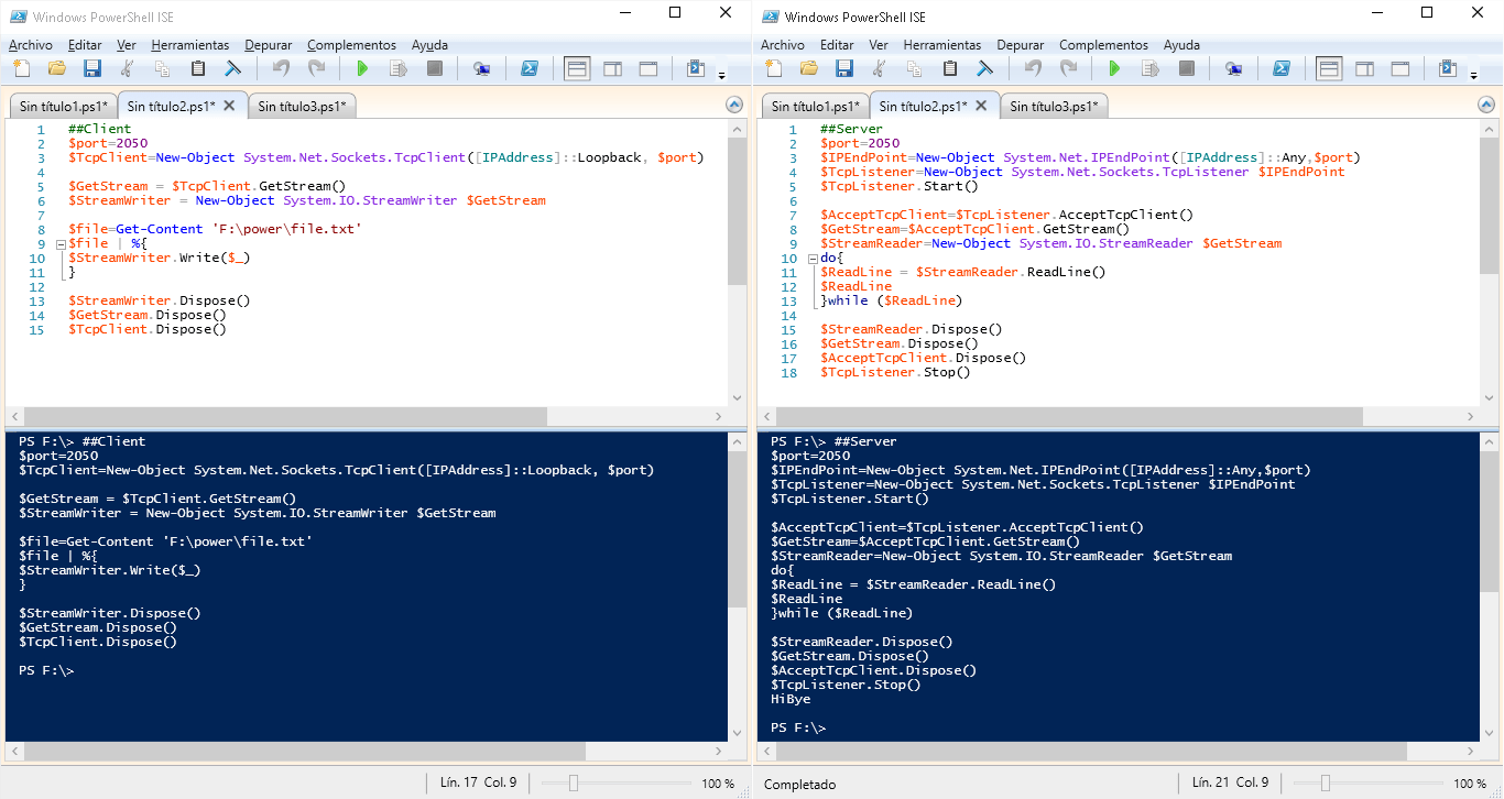 Transfer content file between server and client using PowerShell