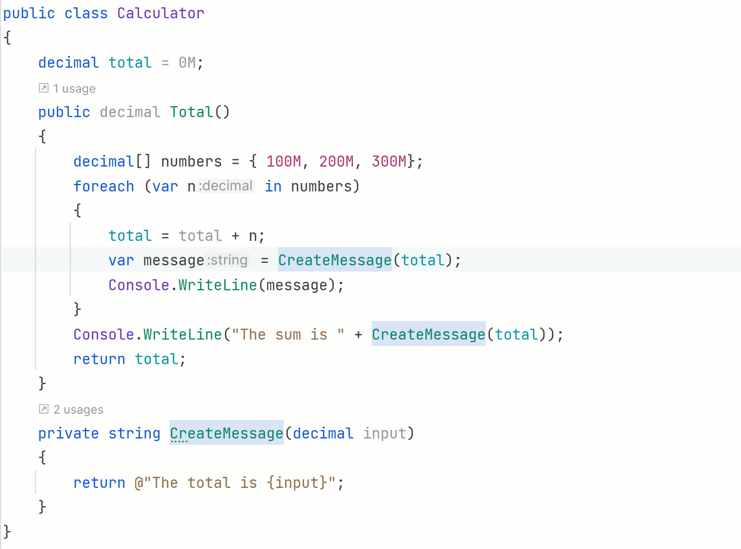 Inline method refactoring JetBrains Guide