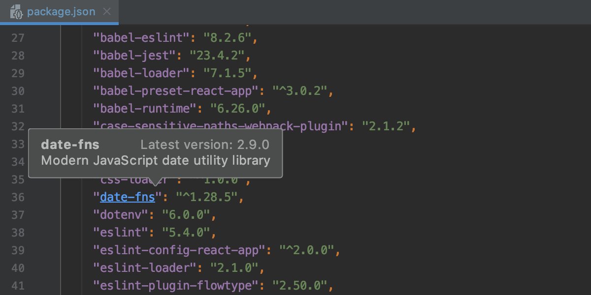 See Information about Packages JetBrains Guide