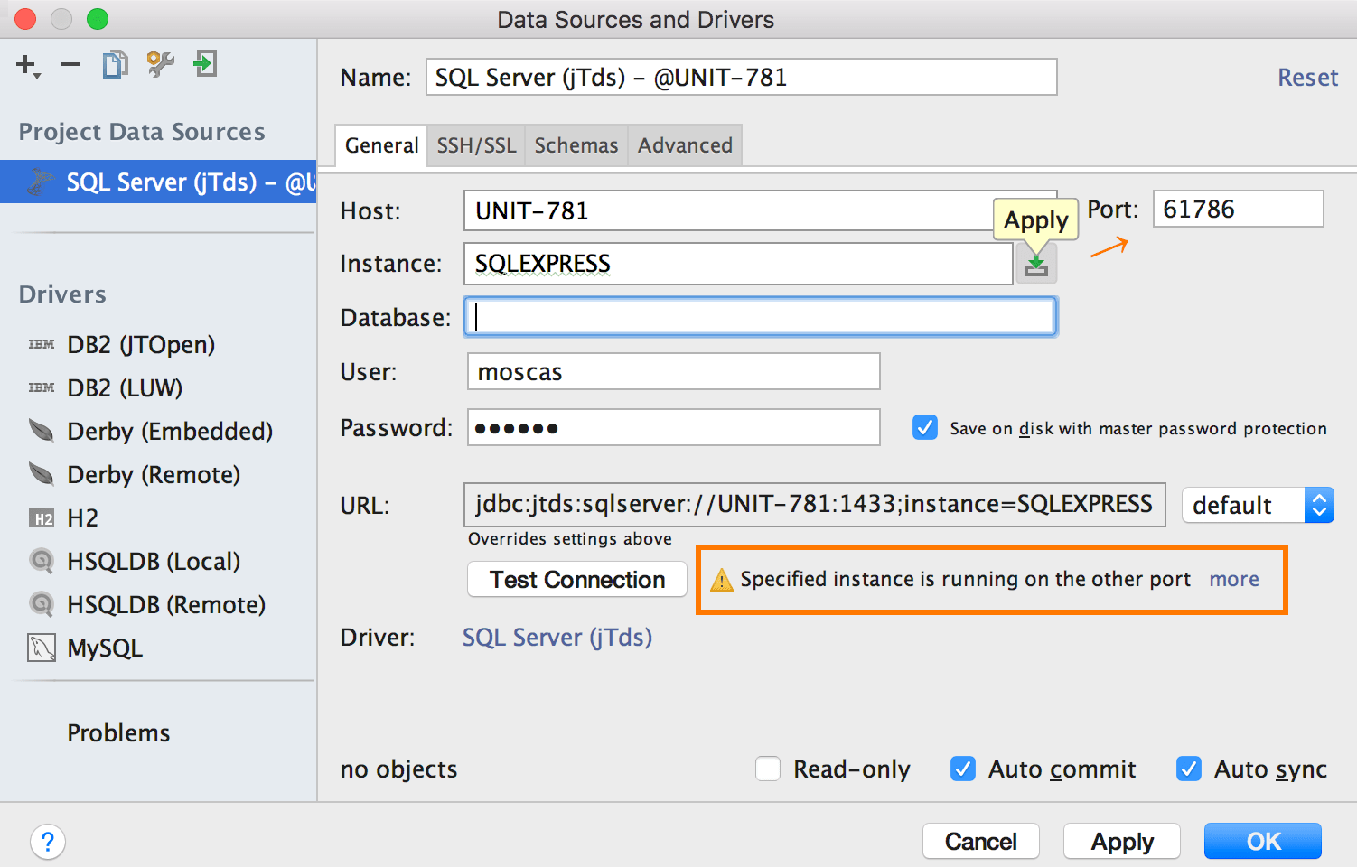 How to connect to MS SQL server Help DataGrip