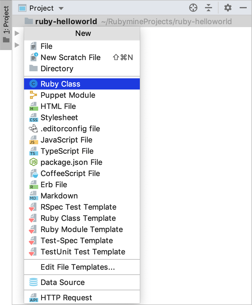 Creating and Running Your First Ruby Project Help RubyMine