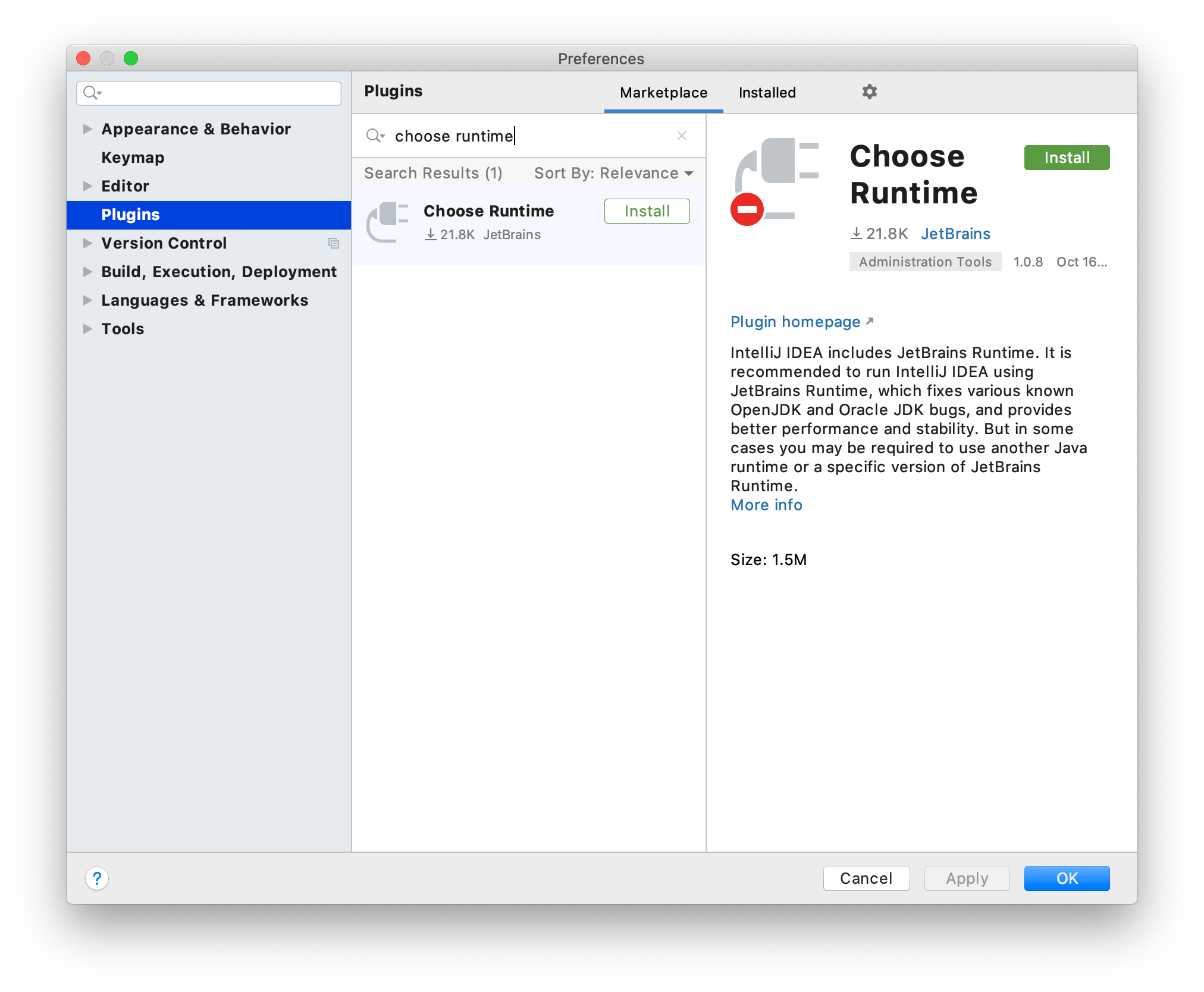Change boot Java runtime for IntelliJ IDEA Help IntelliJ IDEA