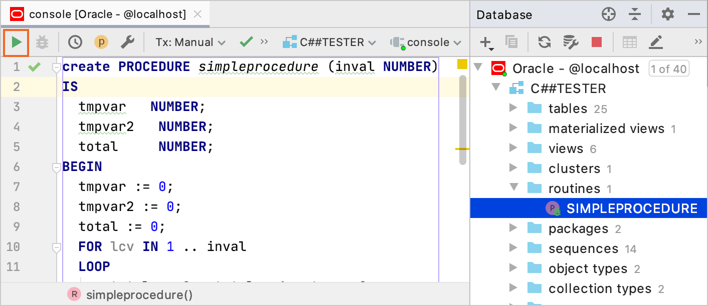 Debug Oracle PL/SQL code Help GoLand