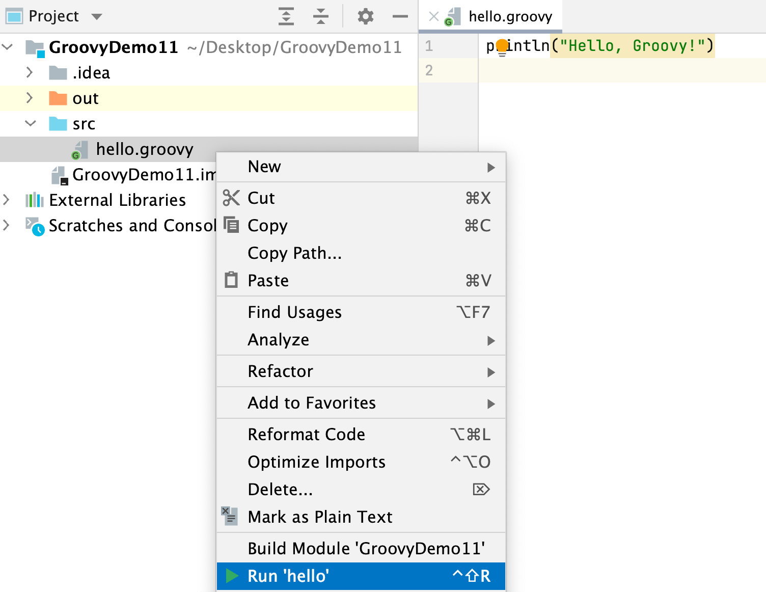 Getting started with Groovy and Java 11 project—IntelliJ IDEA
