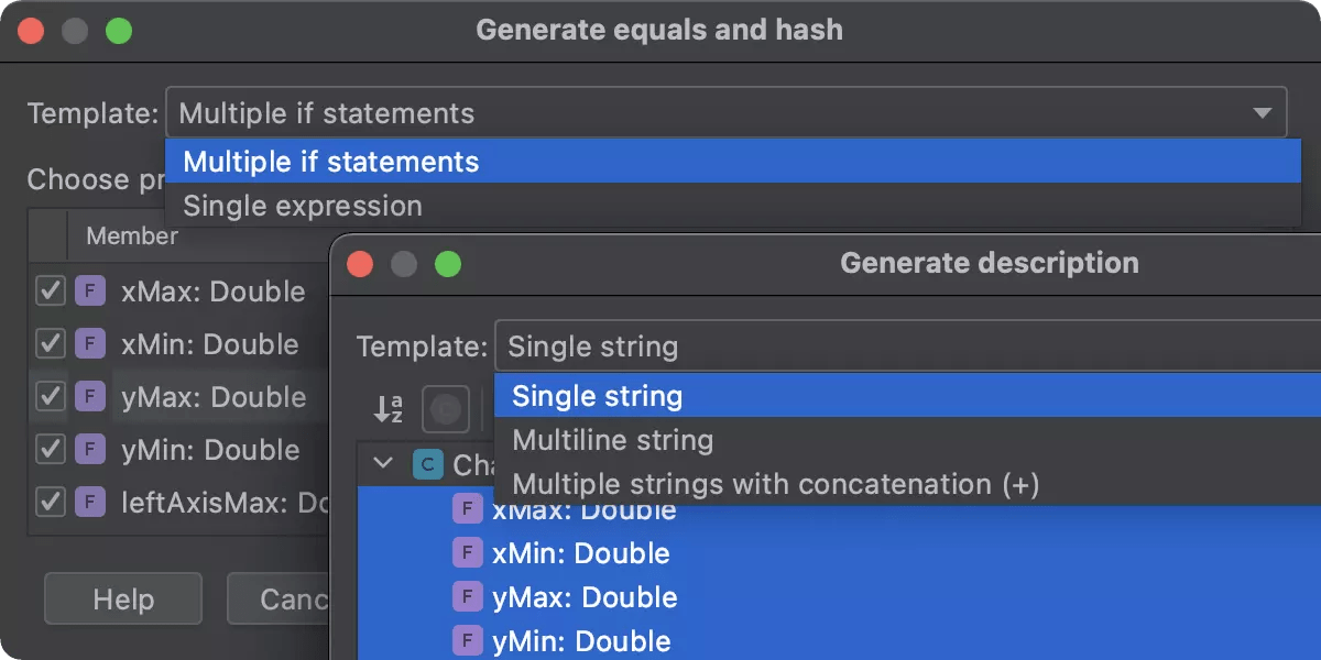 Refactorings & Code Generation Features AppCode