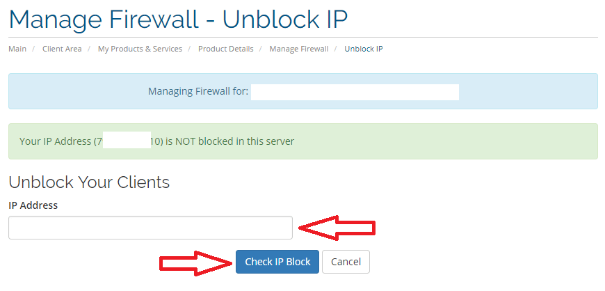 Manage firewall Release Blocked IP