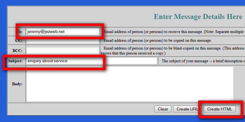 Creating custom mailto link Web Design with WordPressWeb Design with