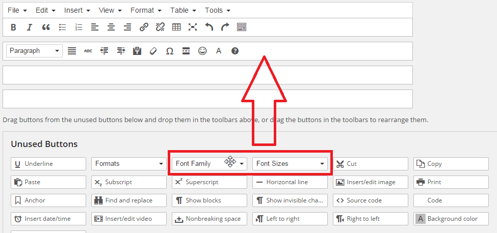 How to change font size and type using TinyMCE Advanced Web Design