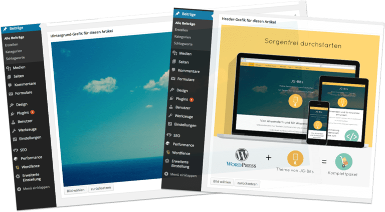 WordPress Header und Hintergrundbild individuell für