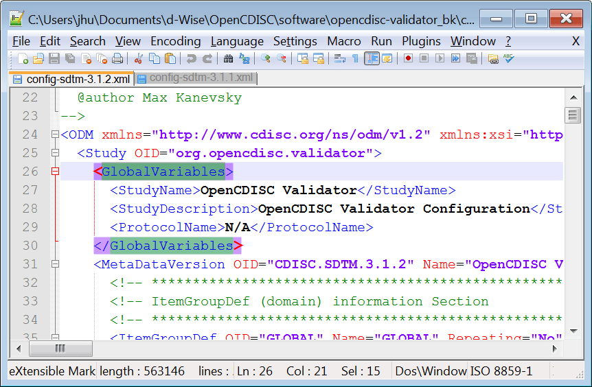 Face Off Review OpenCDISC XML files