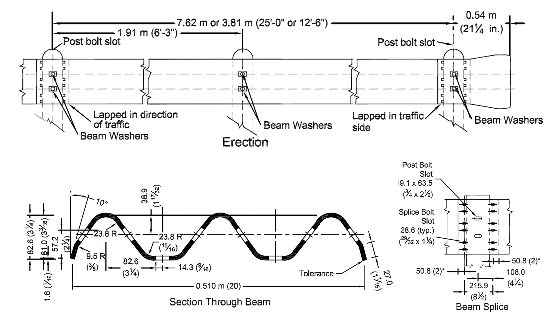 AASHTO M180 THRIE BEAM HIGHWAY GUARDRAIL PROTECTING ROAD USED SAFETY