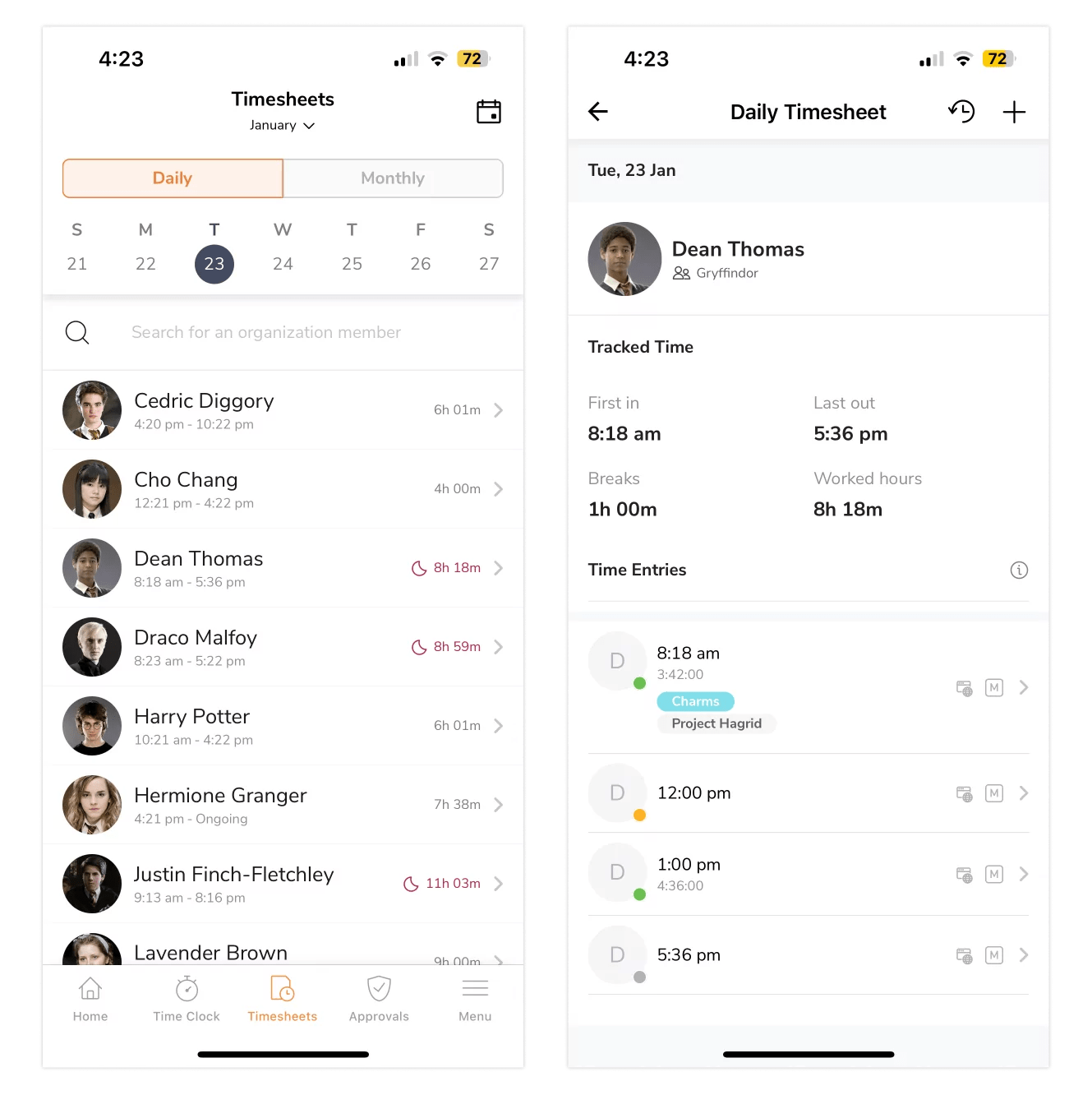How do timesheets work?