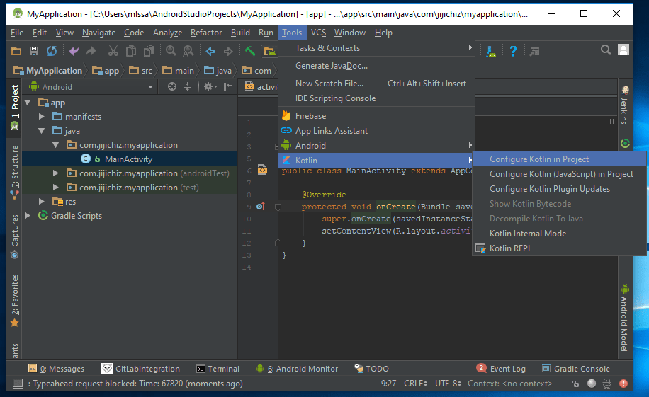 Kotlin Integration with Android Studio Jiji's Online Lair