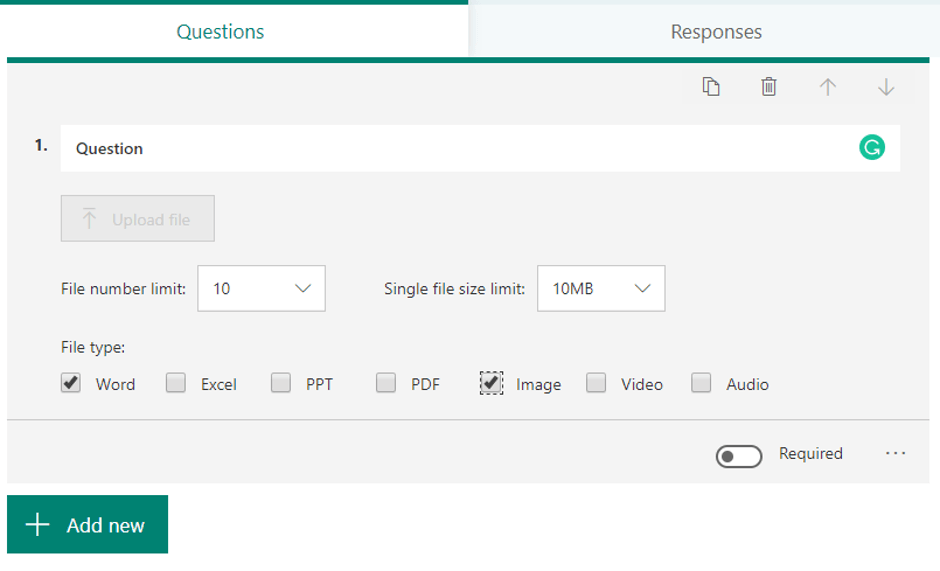 File upload in Microsoft Forms