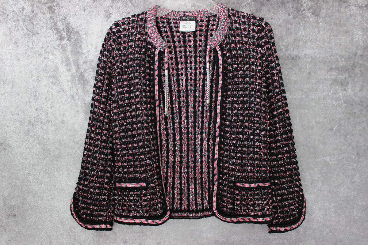 Chanel Multi Color Crochet Knit Jacket 36 at Jill's Consignment