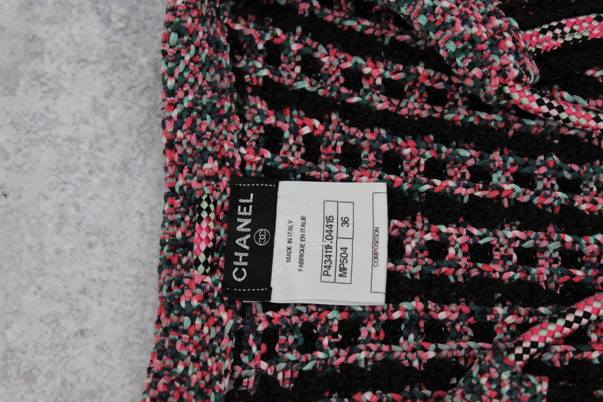 Chanel Multi Color Crochet Knit Jacket 36 at Jill's Consignment