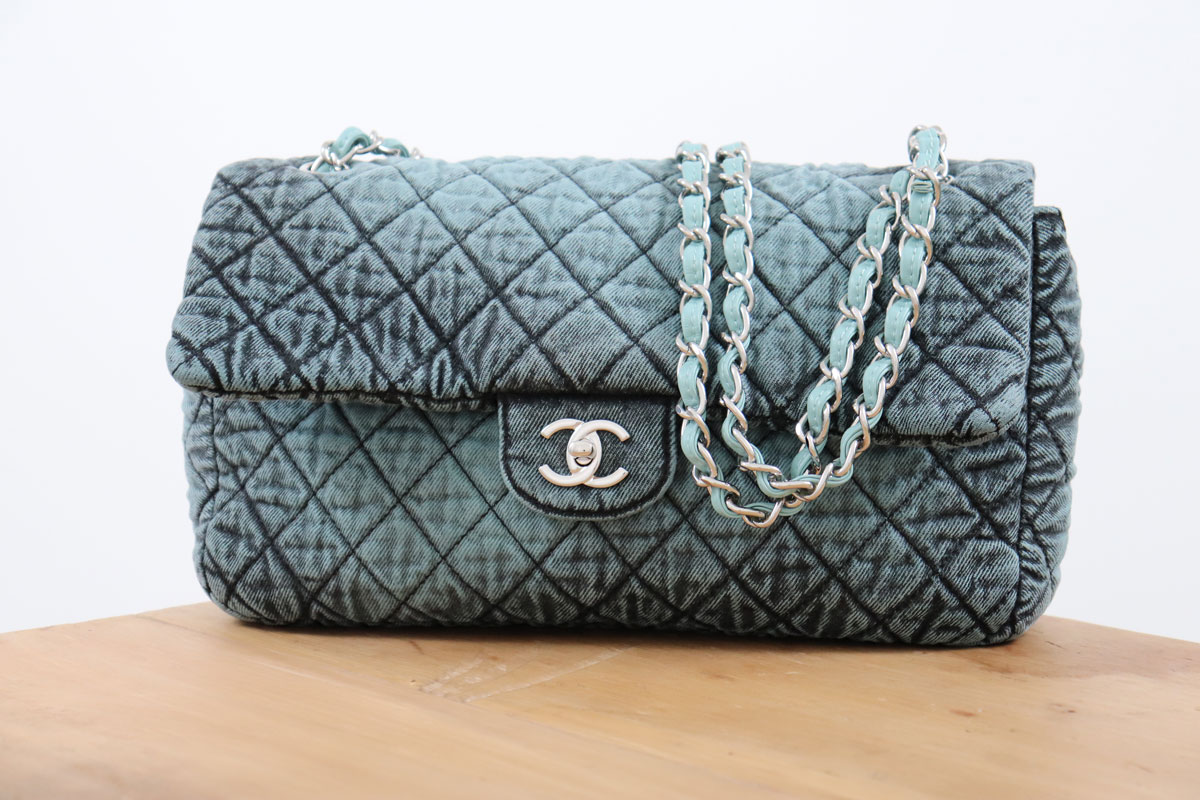 Chanel Blue Denimpression Flap bag at Jill's Consignment