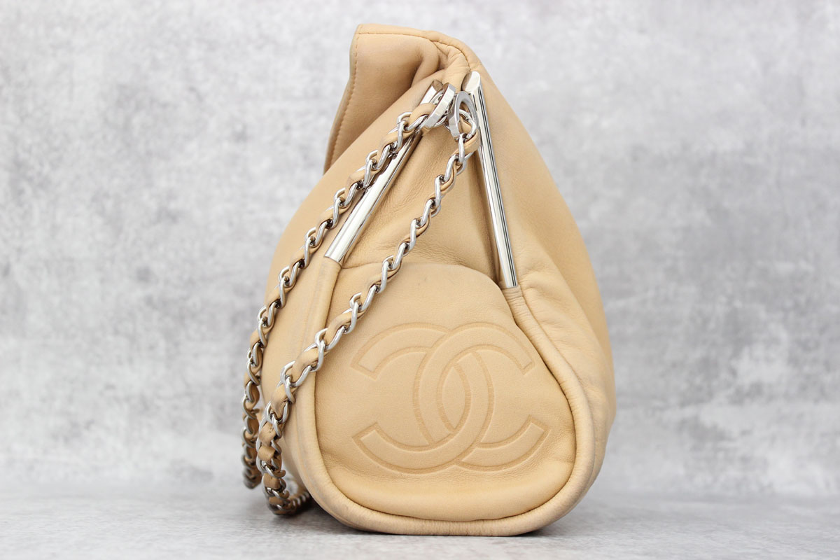 Chanel Beige Lambskin Ultimate Soft Shoulder Bag at Jill's Consignment