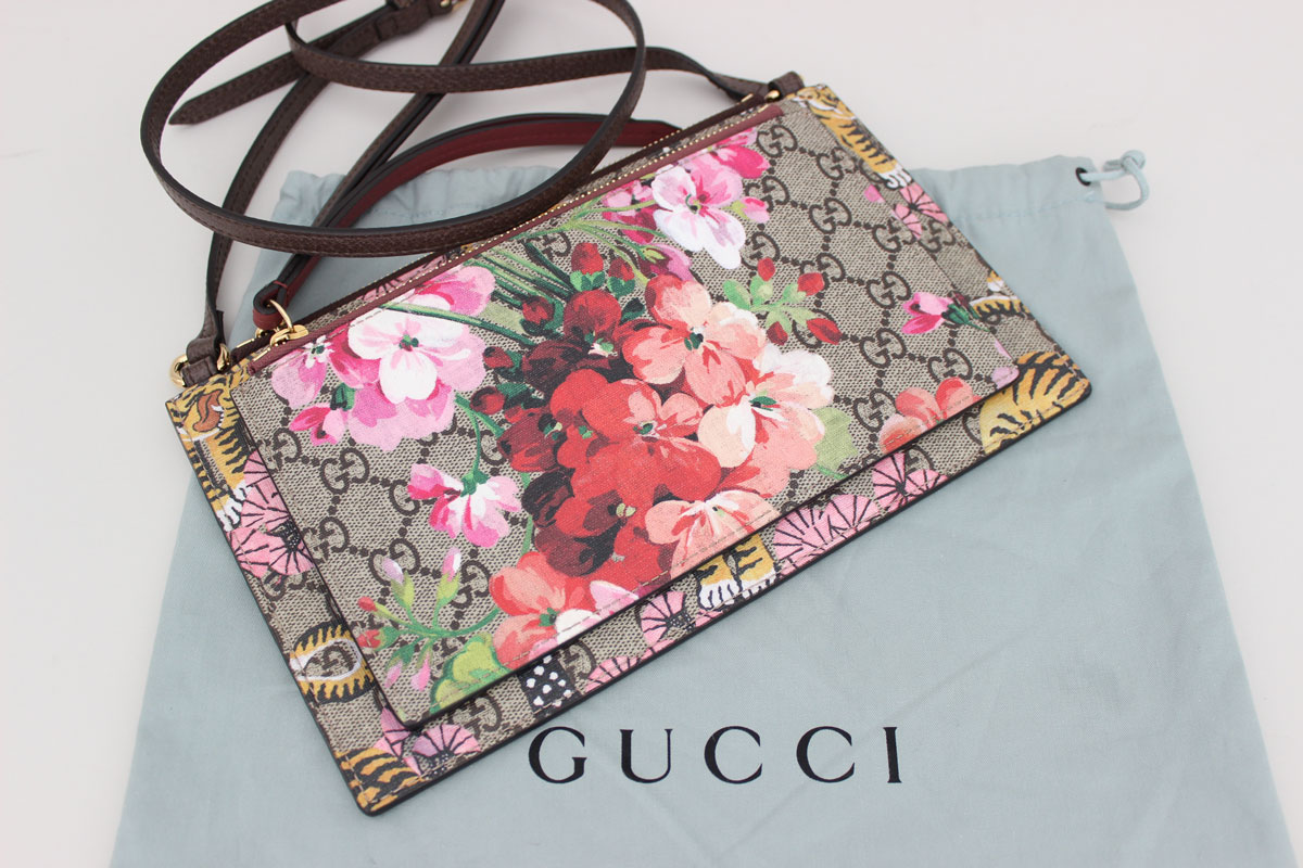 Gucci GG Supreme Blooms Tiger Shoulder Bag at Jill's Consignment