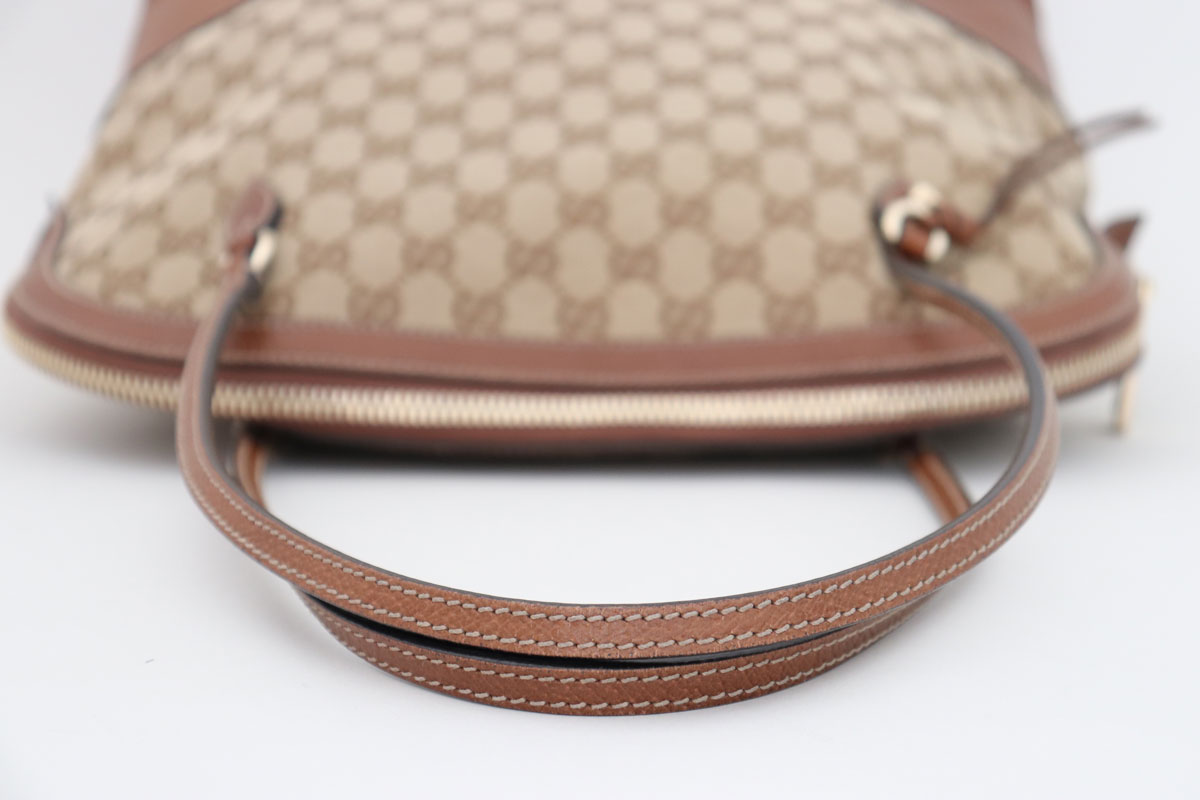 Gucci Brown Monogram GG Supreme Bree Shoulder Bag at Jill's Consignment