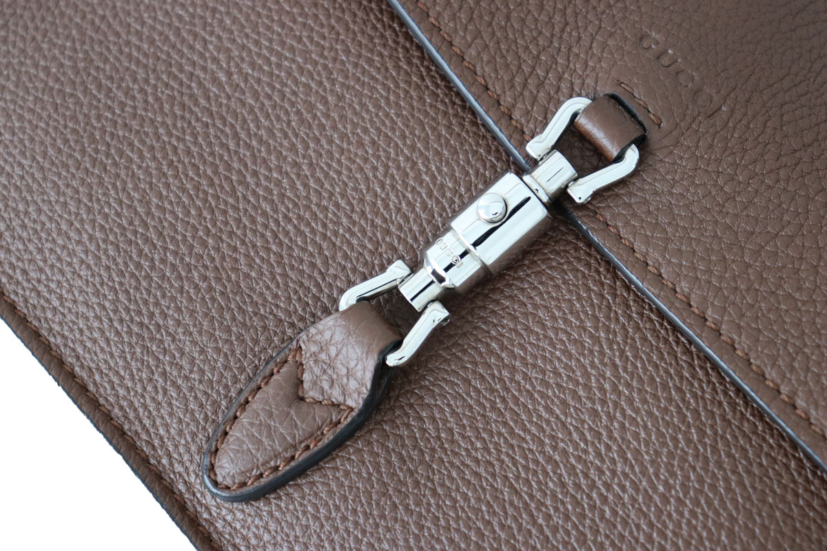 Gucci Jackie Soft Leather Convertible Crossbody Bag Brown at Jill's