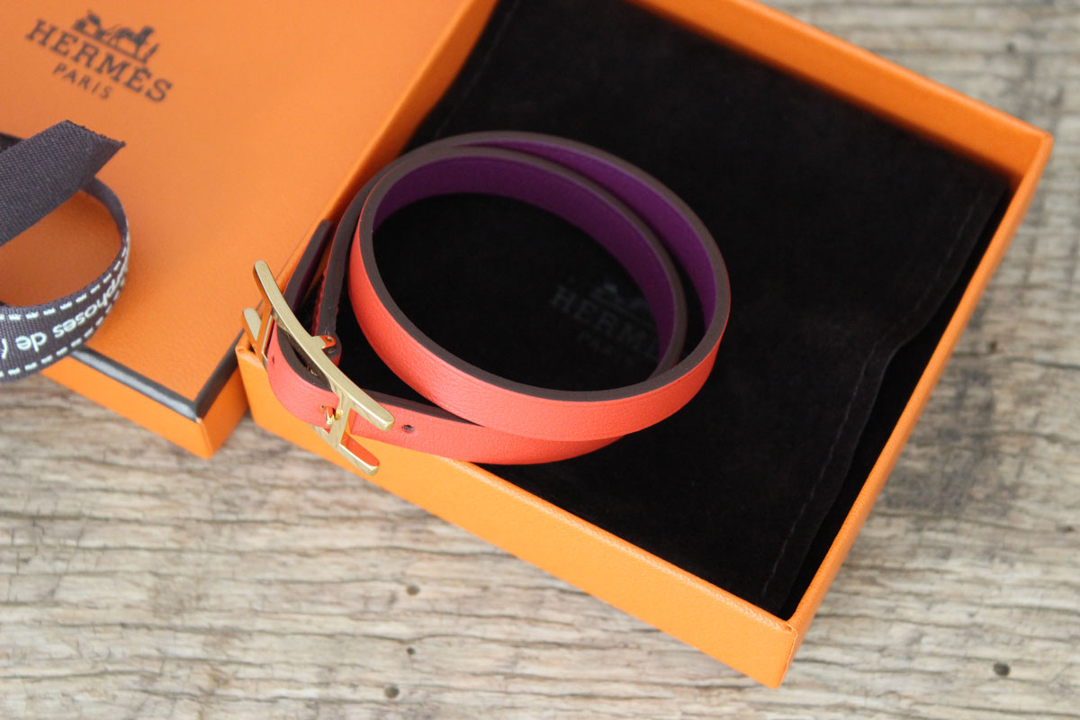 Hermes XS Reversible Swift Calfskin Double Tour Bracelet