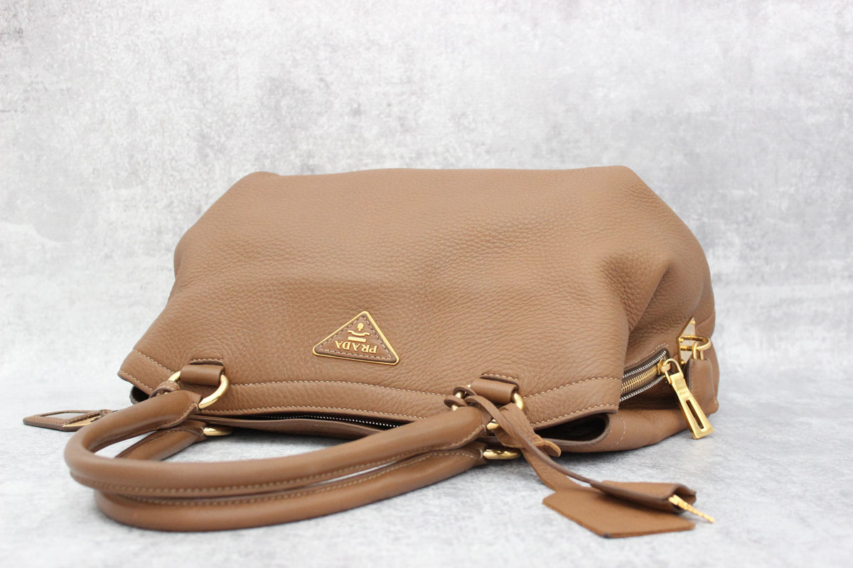 Prada Brown Cervo Deerskin Shoulder Bag at Jill's Consignment