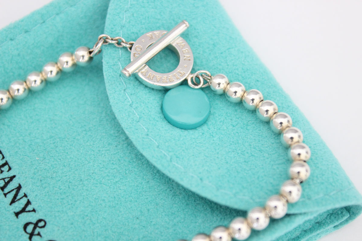 Tiffany sterling silver bead toggle bracelet at Jill's Consignment