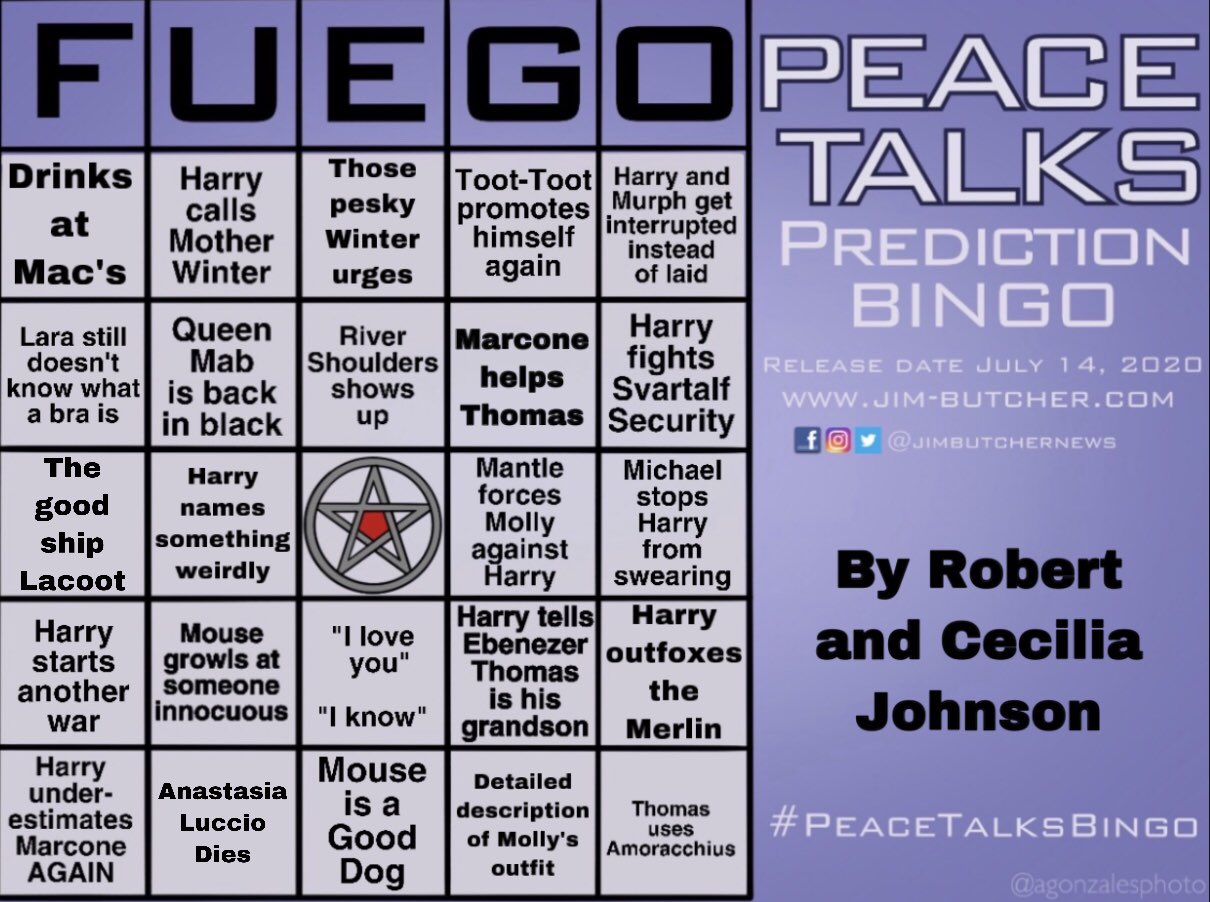 Bingo Winners and Remarque Roundup Jim Butcher Bingo Winners and Remarque Roundup Jim Butcher