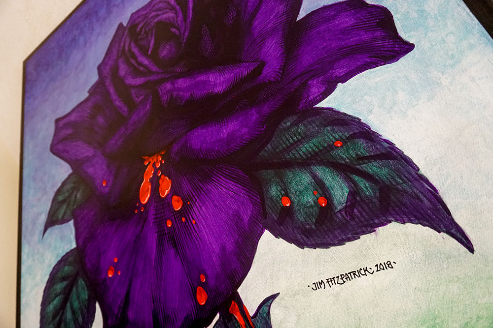 Black Rose Painted Canvas Jim FitzPatrick