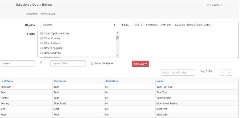 Creating Salesforce Query Builder in Node.js and AngularJs using