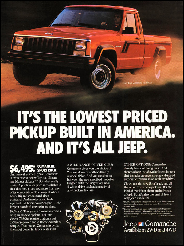 Jeep Comanche Pickup Ad JKForum