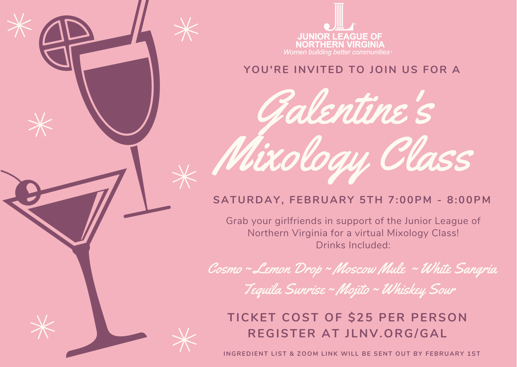 Galentines Mixology Class Junior League of Northern Virginia