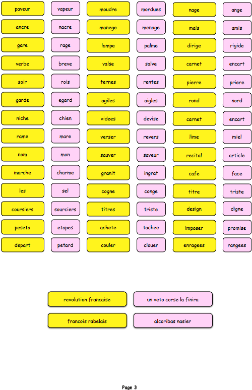 Quelques Anagrammes