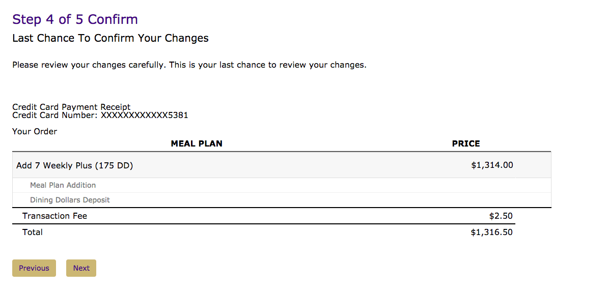 Online Meal Purchase Tutorial JMU