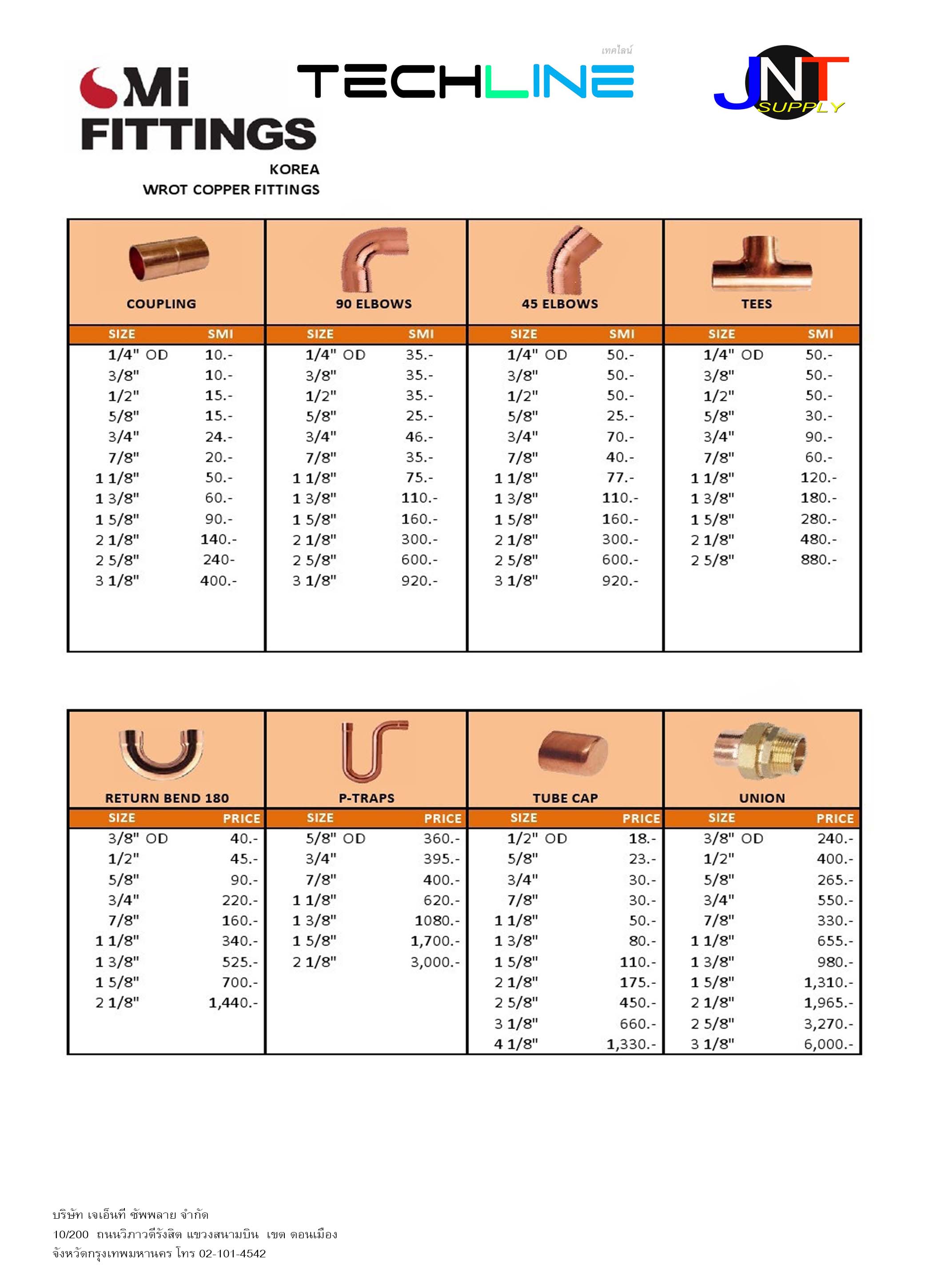 ท่อทองแดง COPPER TUBE & FITTING
