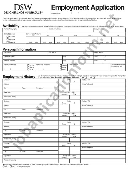 DSW Job Application Form & Apply Online 2024 Careers & Job