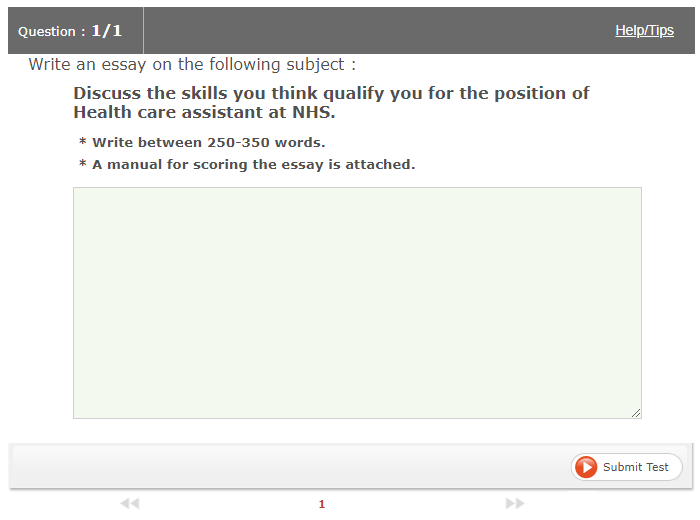 Literacy and numeracy test for health care assistant, NHS numeracy test