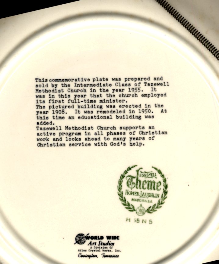 Some Memories of Tazewell United Methodist Church 100 Year Celebration