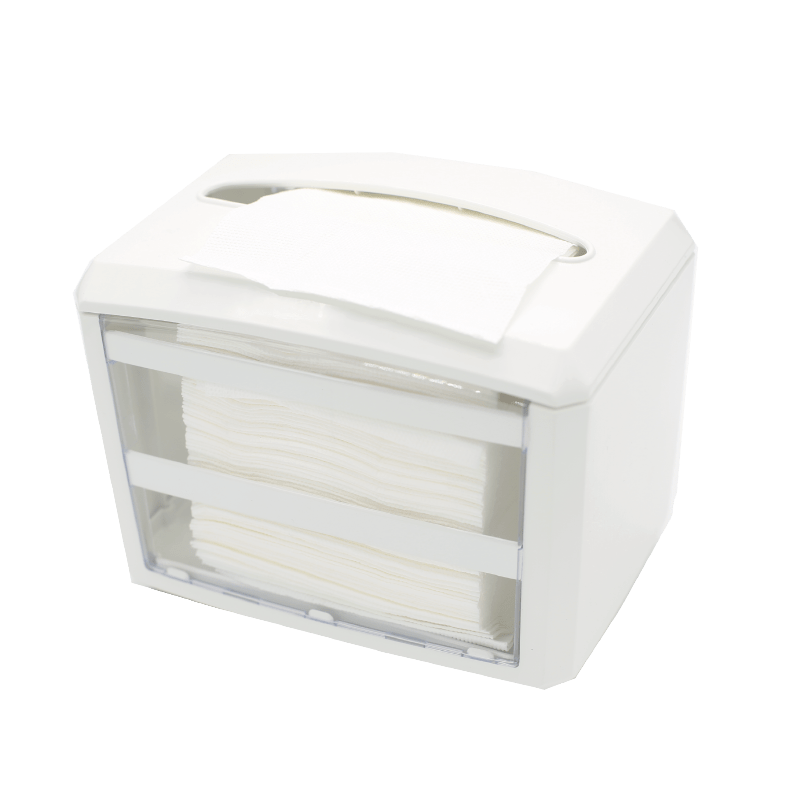 NAPKIN DISPENSER WITH ADVERTISING DISPLAY, RECTANGULAR SHAPE WHITE