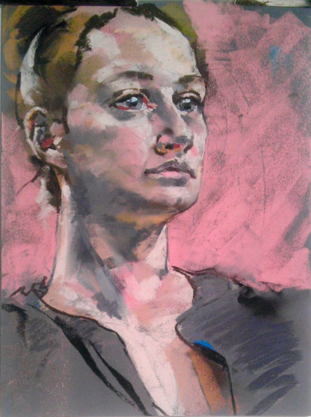 Portrait of an Artist, a pastel portrait painted at the Palette