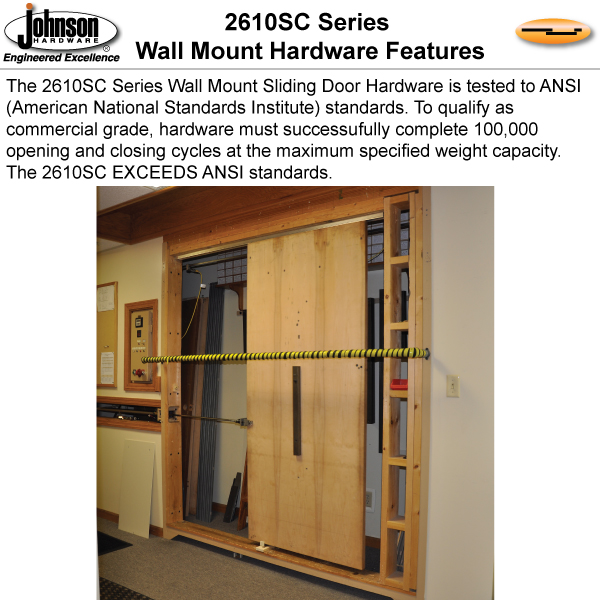 Johnson Hardware 2610SC SoftClose Wall Mount Sliding Door Hardware