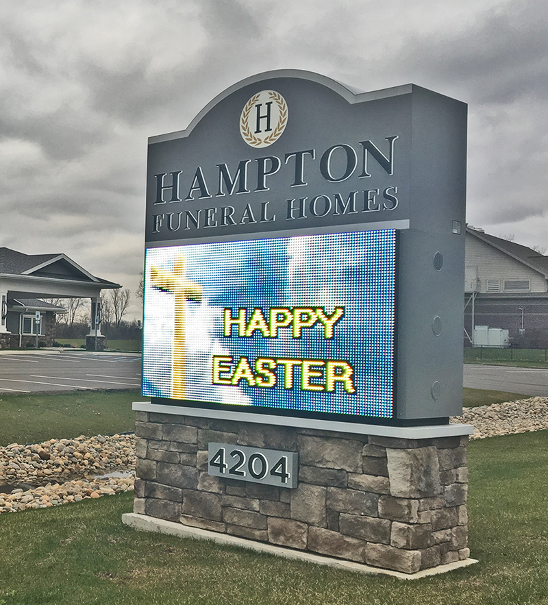 Hampton Funeral Homes Jackson, MI Johnson Sign Company