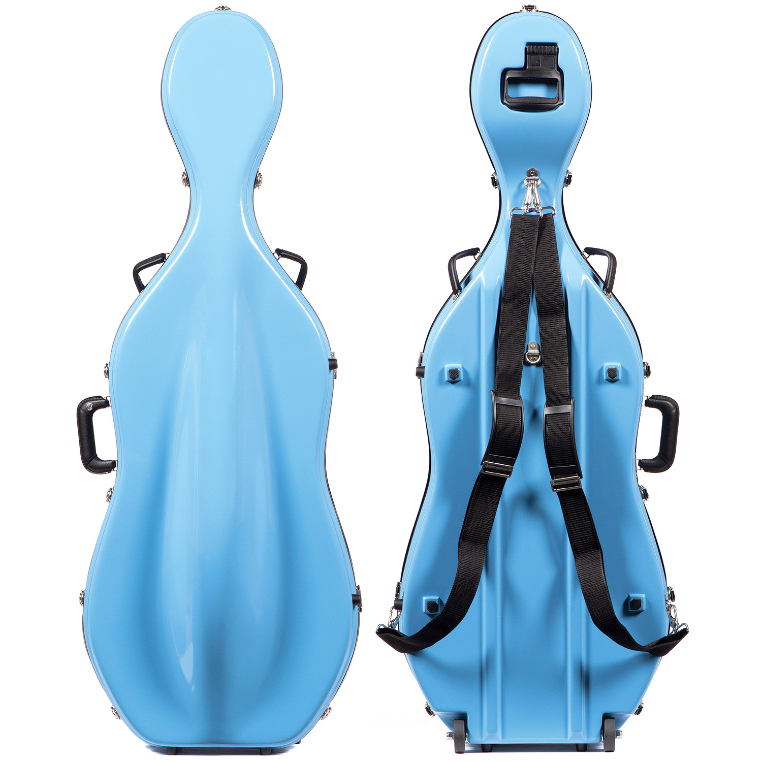 Bobelock 2000W Sky Blue Fiberglass 4/4 Cello Case Johnson String