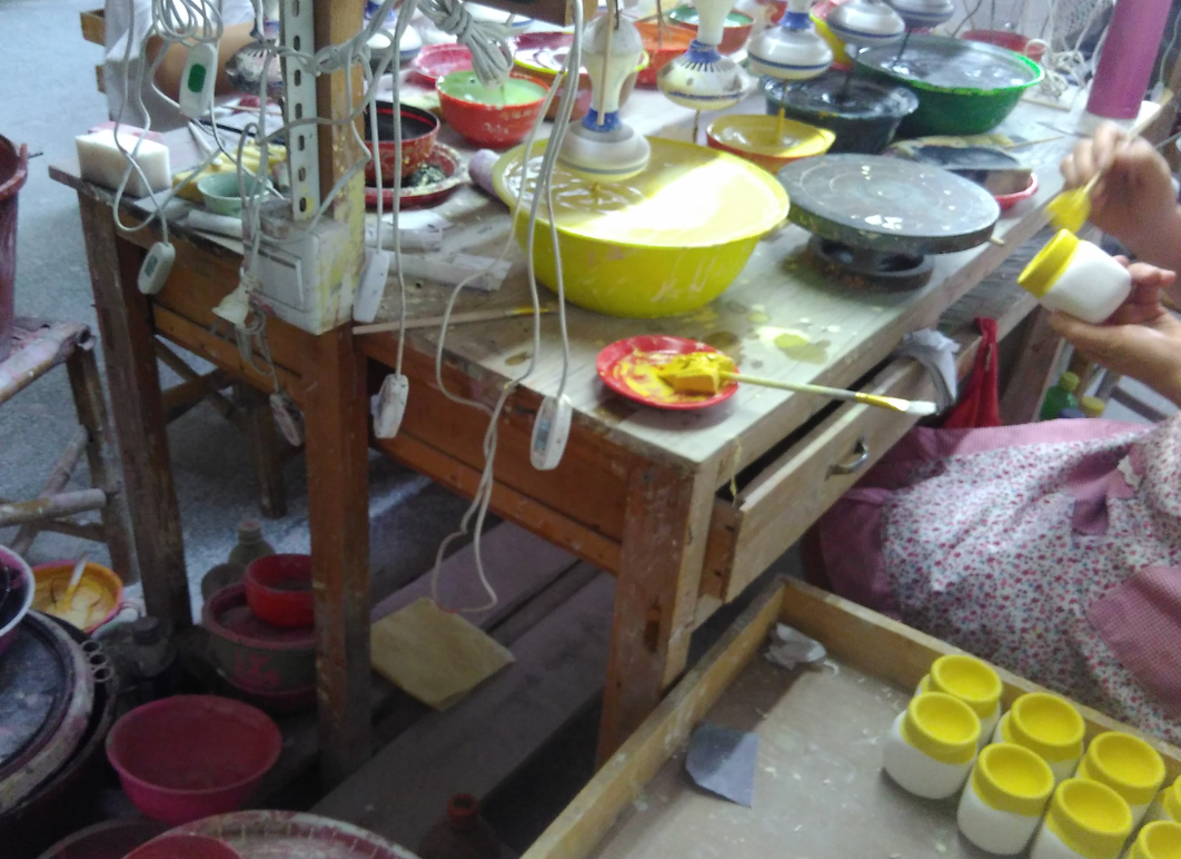 Ceramic cup manufacturing process and printing process