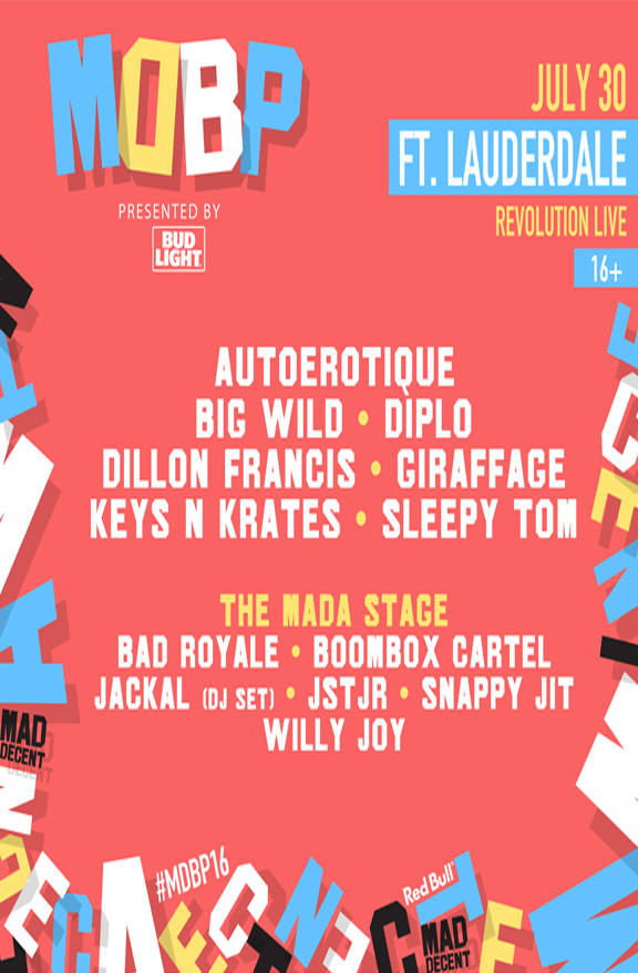 Mad Decent Block Party at Revolution Live on July 30th, 2016