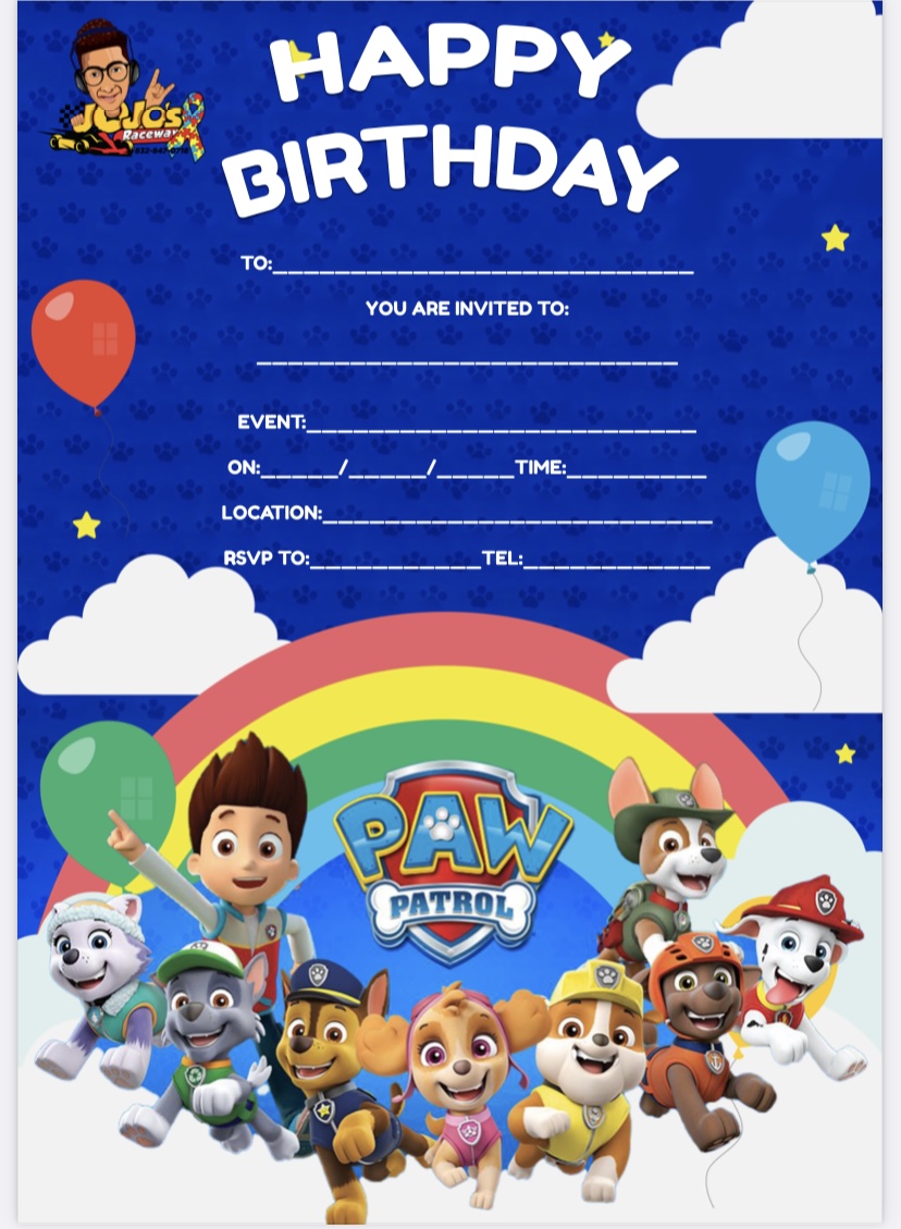 Free Birthday Invites Inflatable Racetrack Rentals in Houston Jojo
