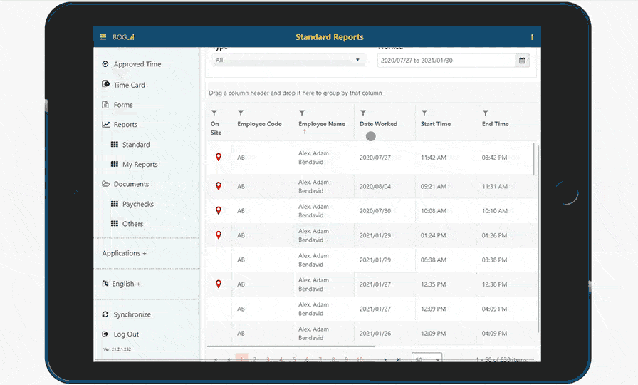 Construction Field Time Entry Timesheet Tracking